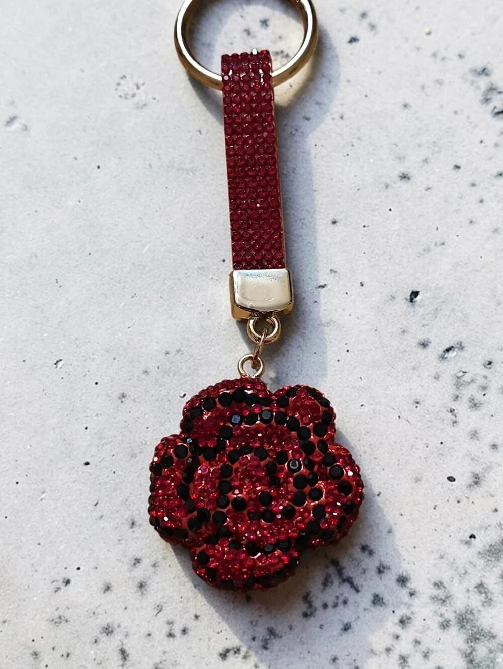 Sassified Boutique Nwt Red Crystal Rose Keychain Wristlet